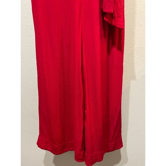 Anthropologie Maeve size 6 Red Wide-Leg Tie Front Jumpsuit - Picture 6 of 13